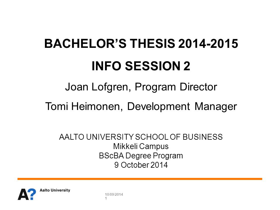 How to write a bachelor thesis